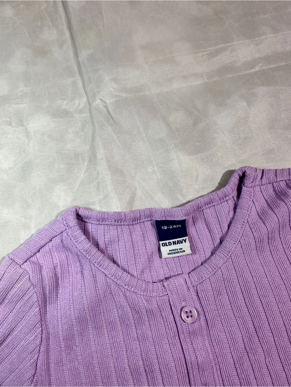 Old Navy Lavender Ribbed Button-Front Tee
